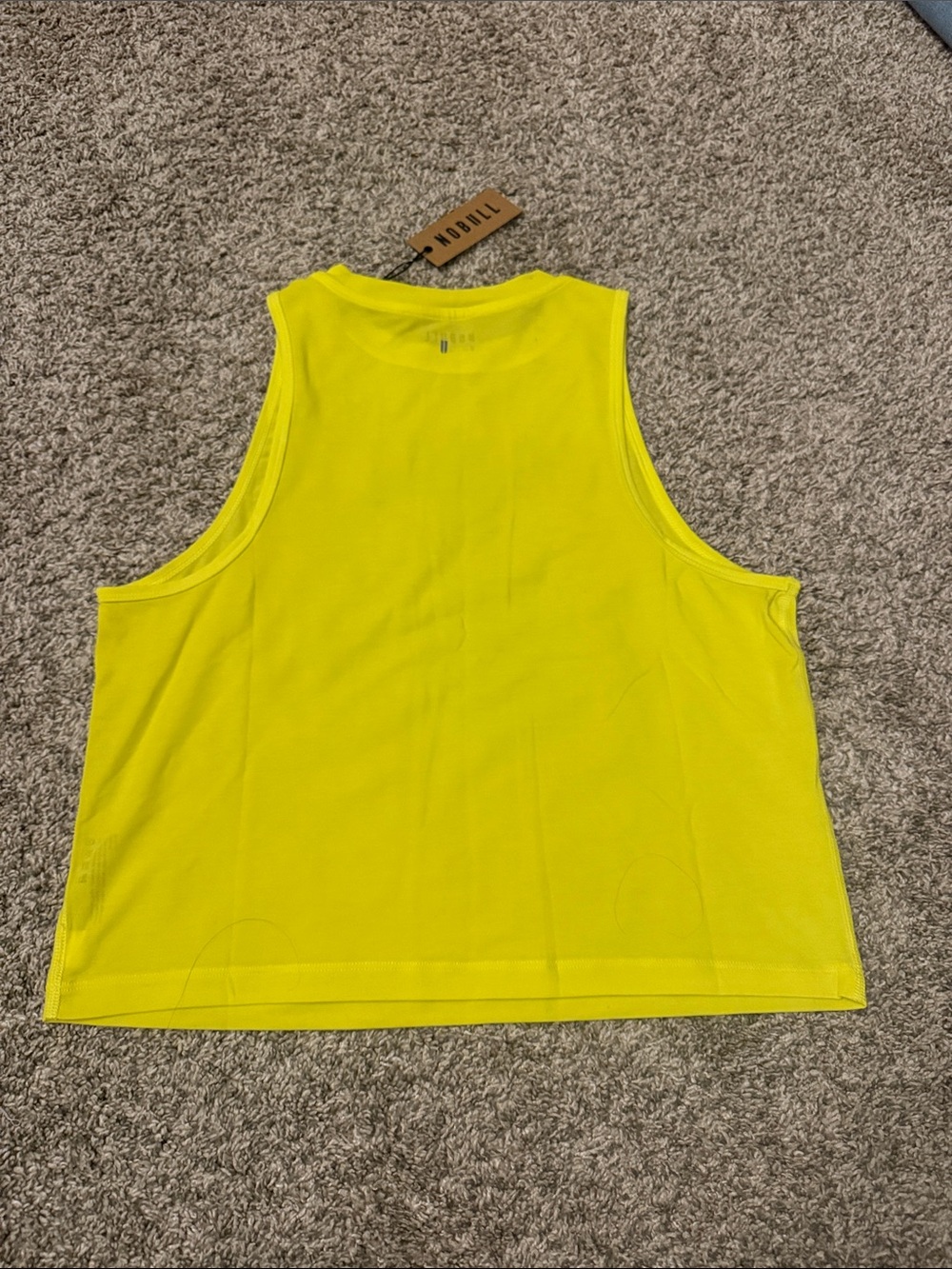 NOBULL Bright Yellow Crop Performance Tank - Picture 2 of 2